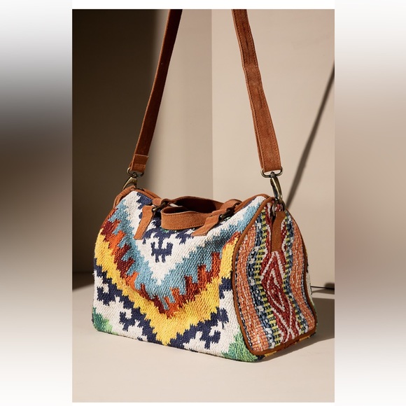 NWT! Ruggine Handmade Intricate Detail Suede Boston Bag crossbody - Picture 7 of 9